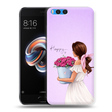 Силиконовый чехол на Xiaomi Mi Note 3 с принтом женский