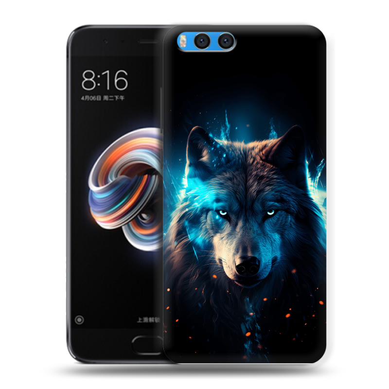 Силиконовый чехол на Xiaomi Mi Note 3 с принтом Волк ночной Силиконовый чехол на Xiaomi Mi Note 3 с принтом Волк ночной