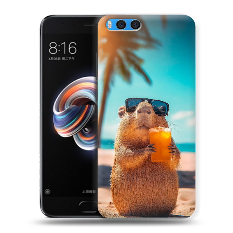Силиконовый чехол на Xiaomi Mi Note 3 с принтом Капибара Силиконовый чехол на Xiaomi Mi Note 3 с принтом Капибара
