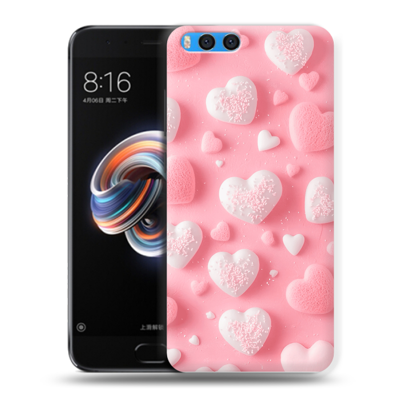 Силиконовый чехол на Xiaomi Mi Note 3 с принтом Сердечки Силиконовый чехол на Xiaomi Mi Note 3 с принтом Сердечки