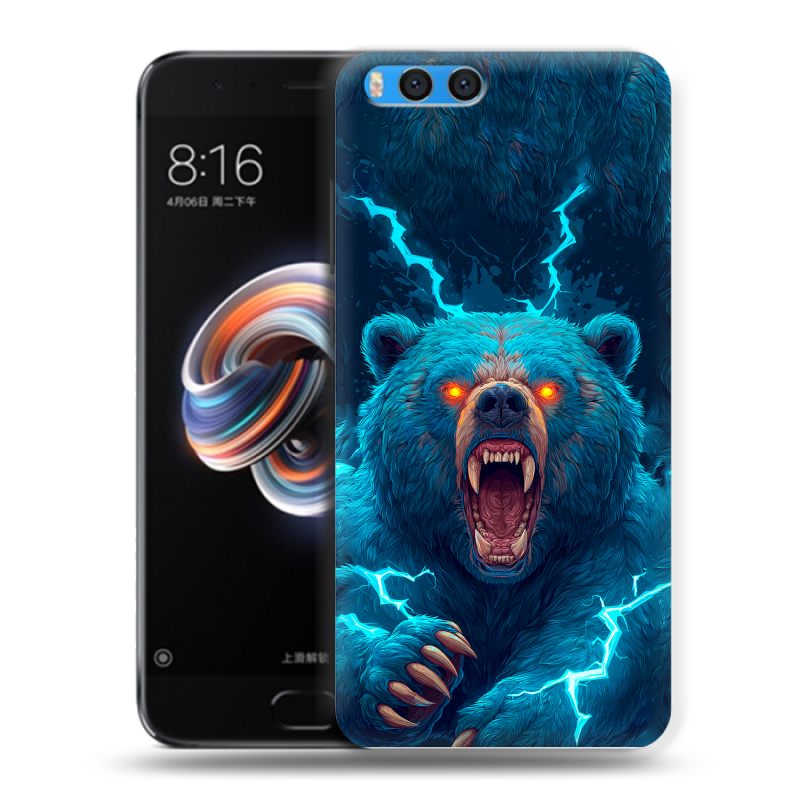 Силиконовый чехол на Xiaomi Mi Note 3 с принтом Медведь Силиконовый чехол на Xiaomi Mi Note 3 с принтом Медведь