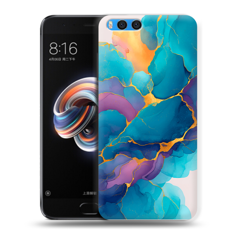 Силиконовый чехол на Xiaomi Mi Note 3 с принтом Мрамор блестки Силиконовый чехол на Xiaomi Mi Note 3 с принтом Мрамор блестки