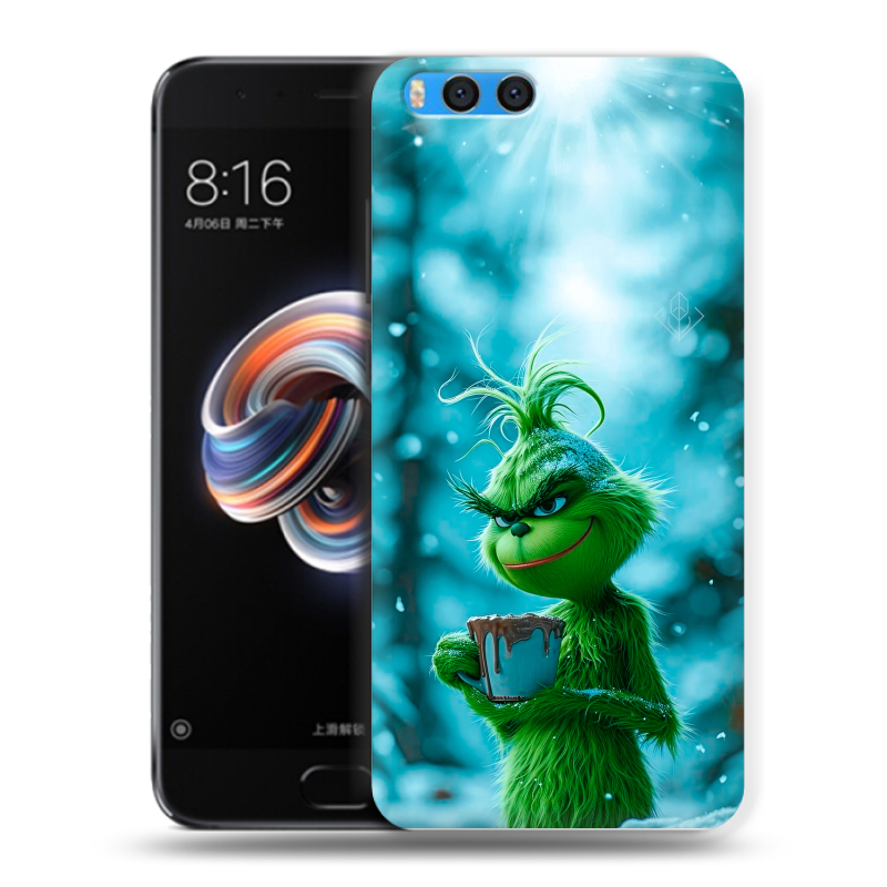 Силиконовый чехол на Xiaomi Mi Note 3 с принтом Новый год гринч Силиконовый чехол на Xiaomi Mi Note 3 с принтом Новый год гринч