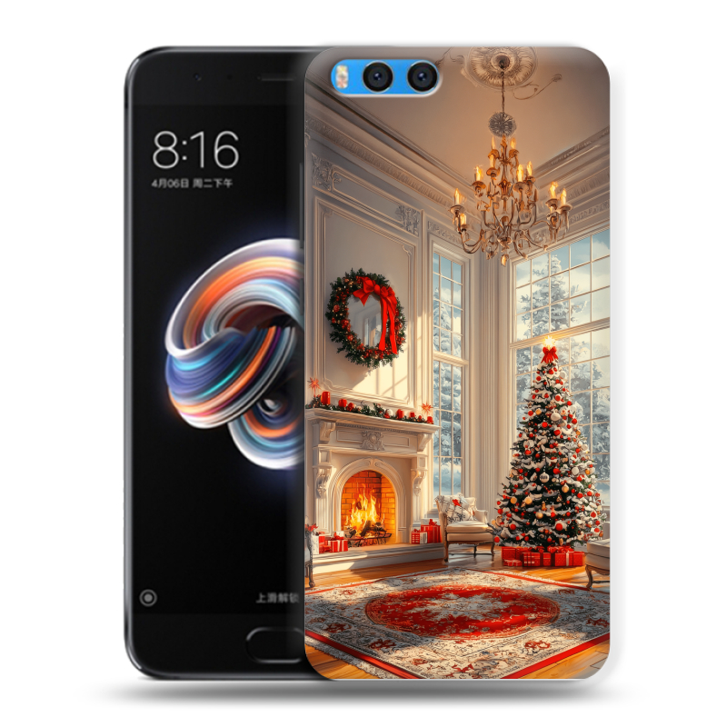 Силиконовый чехол на Xiaomi Mi Note 3 с принтом Новый год Силиконовый чехол на Xiaomi Mi Note 3 с принтом Новый год