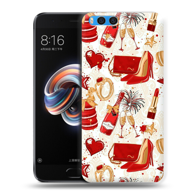 Силиконовый чехол на Xiaomi Mi Note 3 с принтом Новый год Силиконовый чехол на Xiaomi Mi Note 3 с принтом Новый год