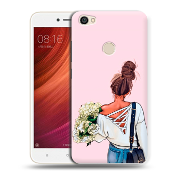 Силиконовый чехол на Xiaomi RedMi Note 5A Pro с принтом Девушка и букет Силиконовый чехол на Xiaomi RedMi Note 5A Pro с принтом Девушка и букет