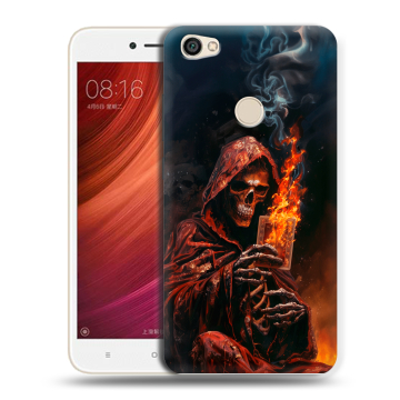Силиконовый чехол на Xiaomi RedMi Note 5A Pro с принтом Скелет и карты Силиконовый чехол на Xiaomi RedMi Note 5A Pro с принтом Скелет и карты
