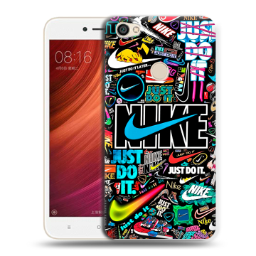 Силиконовый чехол на Xiaomi RedMi Note 5A Pro с принтом найк nike черный