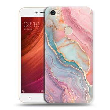 Силиконовый чехол на Xiaomi RedMi Note 5A Pro с принтом розовый мрамор Силиконовый чехол на Xiaomi RedMi Note 5A Pro с принтом розовый мрамор
