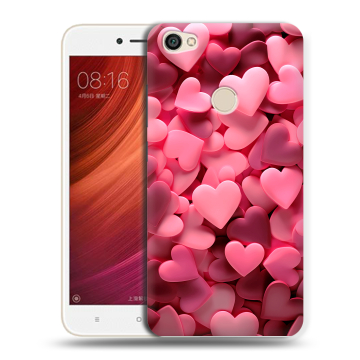Силиконовый чехол на Xiaomi RedMi Note 5A Pro с принтом розовые сердечки Силиконовый чехол на Xiaomi RedMi Note 5A Pro с принтом розовые сердечки