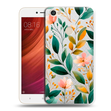 Силиконовый чехол на Xiaomi RedMi Note 5A Pro с принтом Цветы паттерн