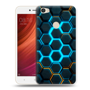 Силиконовый чехол на Xiaomi RedMi Note 5A Pro с принтом Неоновые соты