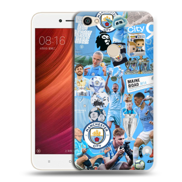 Силиконовый чехол на Xiaomi RedMi Note 5A Pro с принтом Man City Манчестер Сити