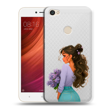 Силиконовый чехол на Xiaomi RedMi Note 5A Pro с принтом девушка цветы