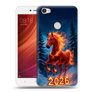 Силиконовый чехол на Xiaomi RedMi Note 5A Pro с принтом Новый год коня Силиконовый чехол на Xiaomi RedMi Note 5A Pro с принтом Новый год коня