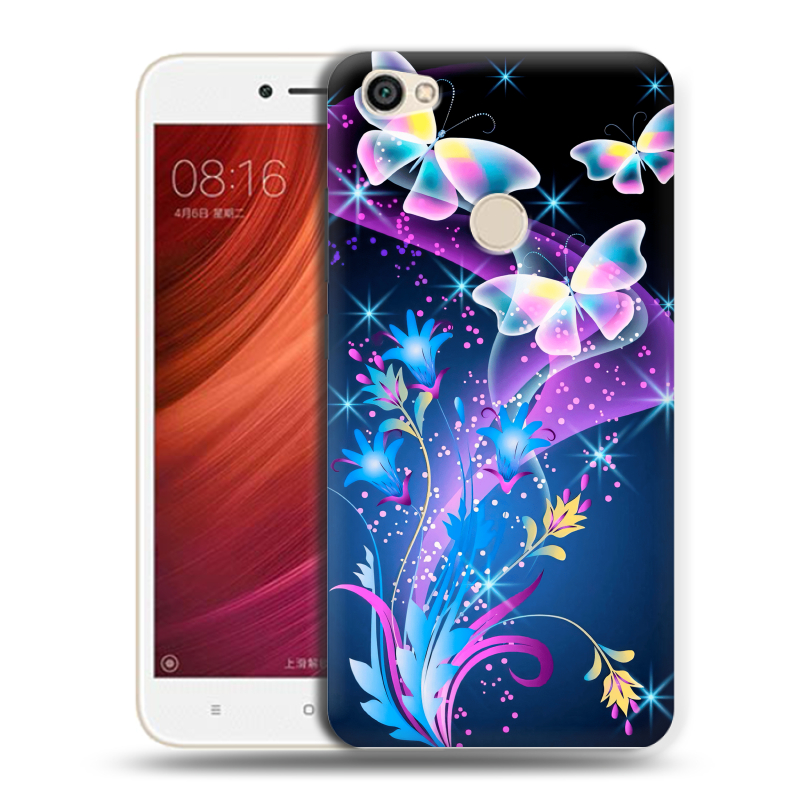 Силиконовый чехол на Xiaomi RedMi Note 5A Pro с принтом Бабочки Силиконовый чехол на Xiaomi RedMi Note 5A Pro с принтом Бабочки