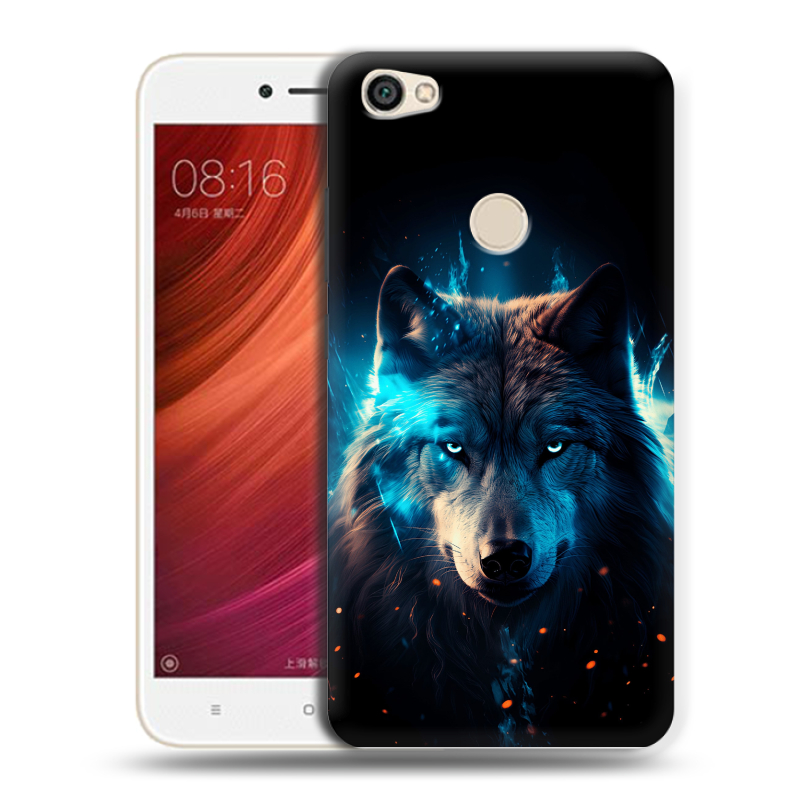 Силиконовый чехол на Xiaomi RedMi Note 5A Pro с принтом Волк ночной Силиконовый чехол на Xiaomi RedMi Note 5A Pro с принтом Волк ночной
