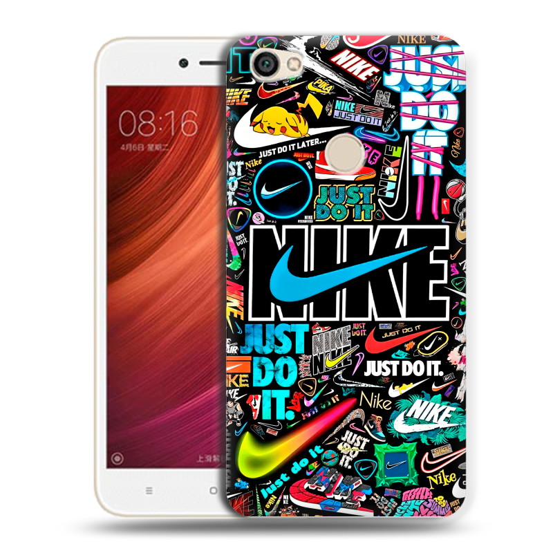 Силиконовый чехол на Xiaomi RedMi Note 5A Pro с принтом найк nike черный Силиконовый чехол на Xiaomi RedMi Note 5A Pro с принтом найк nike черный