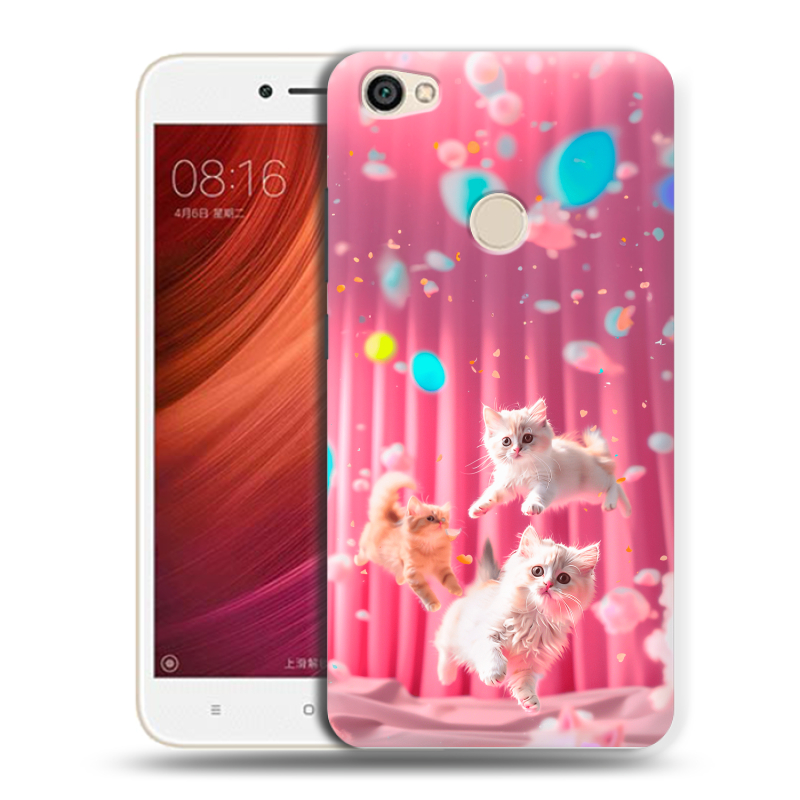 Силиконовый чехол на Xiaomi RedMi Note 5A Pro с принтом милые котики Силиконовый чехол на Xiaomi RedMi Note 5A Pro с принтом милые котики