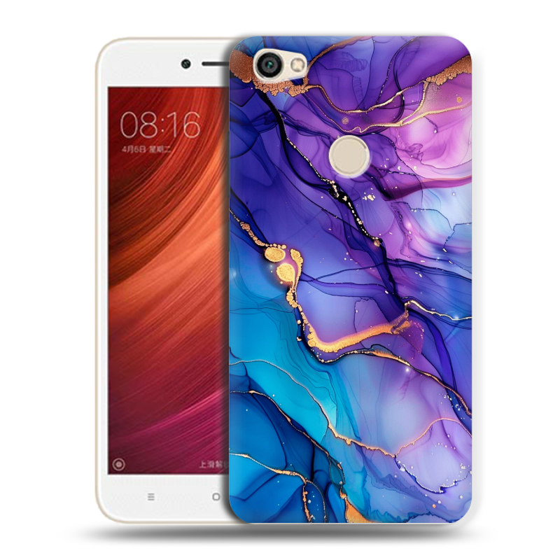 Пластиковый чехол на Xiaomi RedMi Note 5A Pro с принтом синий мрамор Пластиковый чехол на Xiaomi RedMi Note 5A Pro с принтом синий мрамор