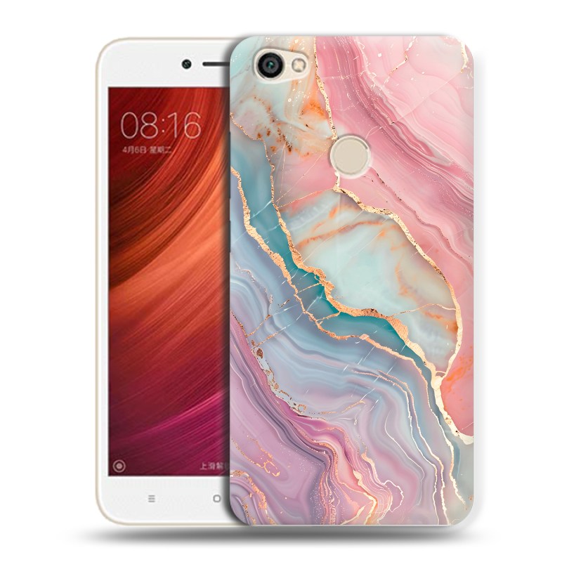 Силиконовый чехол на Xiaomi RedMi Note 5A Pro с принтом розовый мрамор Силиконовый чехол на Xiaomi RedMi Note 5A Pro с принтом розовый мрамор