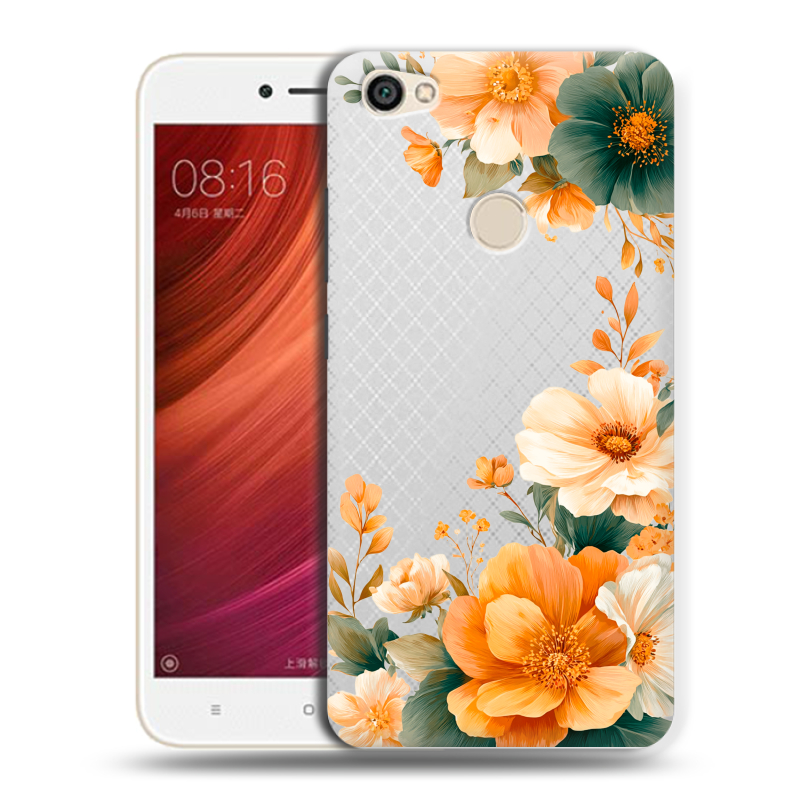 Силиконовый чехол на Xiaomi RedMi Note 5A Pro с принтом Цветы принт Силиконовый чехол на Xiaomi RedMi Note 5A Pro с принтом Цветы принт