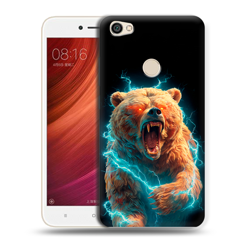 Силиконовый чехол на Xiaomi RedMi Note 5A Pro с принтом Медведь Силиконовый чехол на Xiaomi RedMi Note 5A Pro с принтом Медведь
