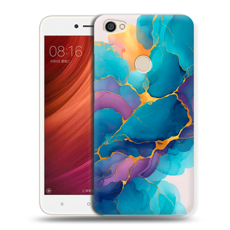 Пластиковый чехол на Xiaomi RedMi Note 5A Pro с принтом Мрамор блестки Пластиковый чехол на Xiaomi RedMi Note 5A Pro с принтом Мрамор блестки