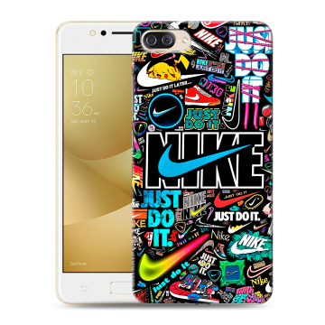 Пластиковый чехол на ASUS ZenFone 4 Max ZC520KL с принтом найк nike черный Пластиковый чехол на ASUS ZenFone 4 Max ZC520KL с принтом найк nike черный
