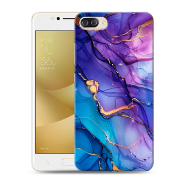 Пластиковый чехол на ASUS ZenFone 4 Max ZC520KL с принтом синий мрамор