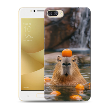 Пластиковый чехол на ASUS ZenFone 4 Max ZC520KL с принтом Капибара с апельсином