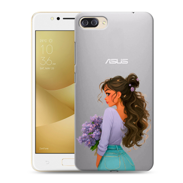 Пластиковый чехол на ASUS ZenFone 4 Max ZC520KL с принтом девушка цветы