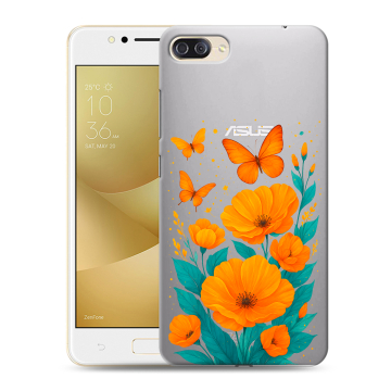 Пластиковый чехол на ASUS ZenFone 4 Max ZC520KL с принтом цветы бабочки