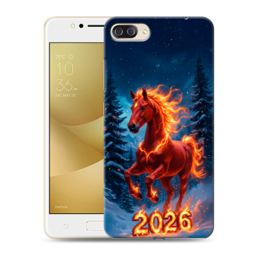 Пластиковый чехол на ASUS ZenFone 4 Max ZC520KL с принтом Новый год коня