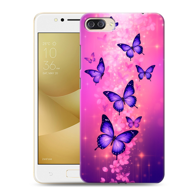 Пластиковый чехол на ASUS ZenFone 4 Max ZC520KL с принтом Бабочки Пластиковый чехол на ASUS ZenFone 4 Max ZC520KL с принтом Бабочки