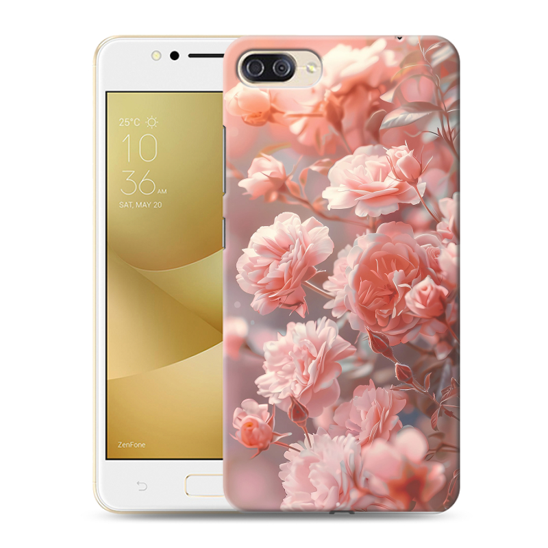 Пластиковый чехол на ASUS ZenFone 4 Max ZC520KL с принтом Розовые розы Пластиковый чехол на ASUS ZenFone 4 Max ZC520KL с принтом Розовые розы