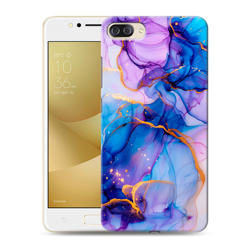 Пластиковый чехол на ASUS ZenFone 4 Max ZC520KL с принтом синий мрамор Пластиковый чехол на ASUS ZenFone 4 Max ZC520KL с принтом синий мрамор