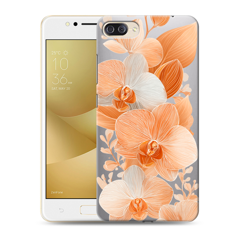 Пластиковый чехол на ASUS ZenFone 4 Max ZC520KL с принтом Бежевые цветы Пластиковый чехол на ASUS ZenFone 4 Max ZC520KL с принтом Бежевые цветы