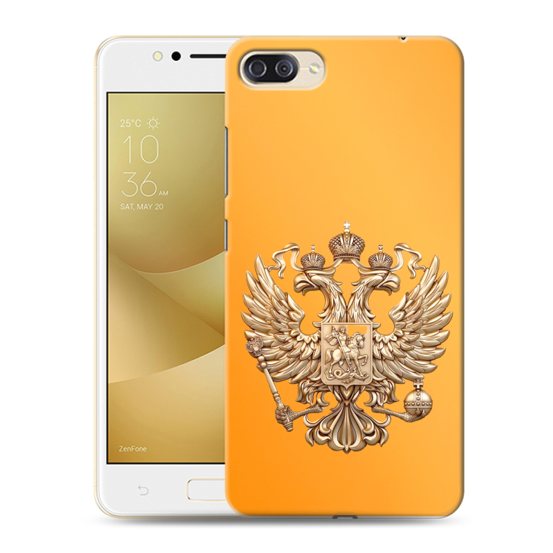 Пластиковый чехол на ASUS ZenFone 4 Max ZC520KL с принтом Герб Флаг России Пластиковый чехол на ASUS ZenFone 4 Max ZC520KL с принтом Герб Флаг России