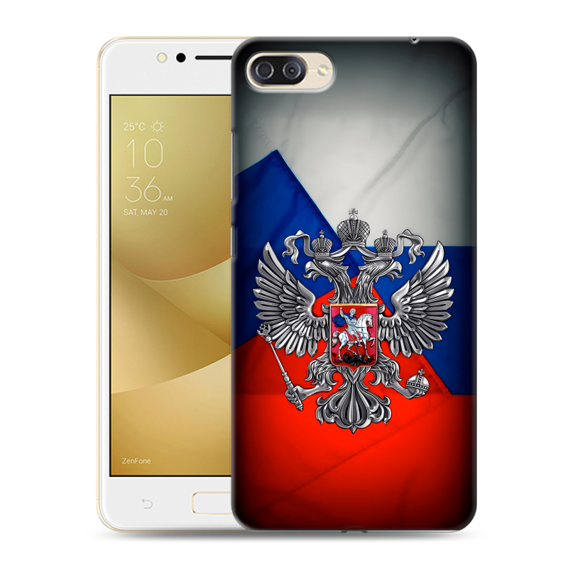 Пластиковый чехол на ASUS ZenFone 4 Max ZC520KL с принтом Флаг России Пластиковый чехол на ASUS ZenFone 4 Max ZC520KL с принтом Флаг России