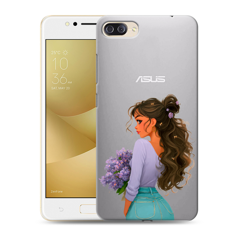 Пластиковый чехол на ASUS ZenFone 4 Max ZC520KL с принтом девушка цветы Пластиковый чехол на ASUS ZenFone 4 Max ZC520KL с принтом девушка цветы