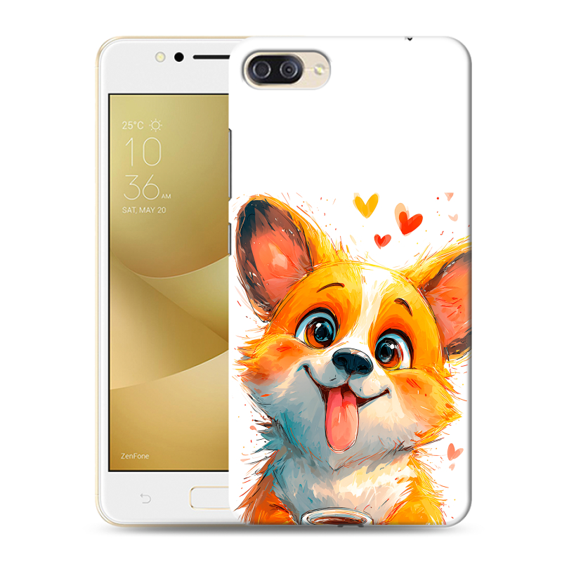Пластиковый чехол на ASUS ZenFone 4 Max ZC520KL с принтом корги Пластиковый чехол на ASUS ZenFone 4 Max ZC520KL с принтом корги