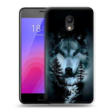 Пластиковый чехол на Meizu M6 с принтом Лесной волк