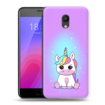 Пластиковый чехол на Meizu M6 с принтом Единорог
