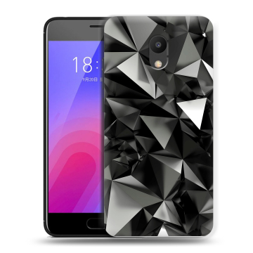 Пластиковый чехол на Meizu M6 с принтом Черные кристаллы