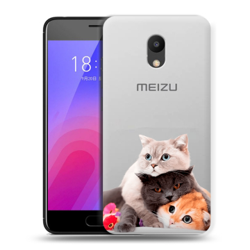 Пластиковый чехол на Meizu M6 с принтом Кошки