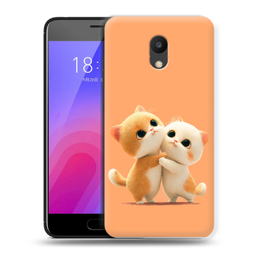 Пластиковый чехол на Meizu M6 с принтом Милые котики