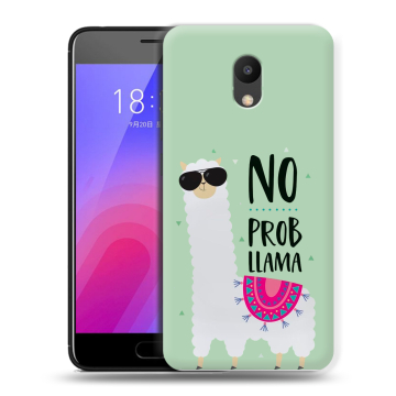 Пластиковый чехол на Meizu M6 с принтом Лама