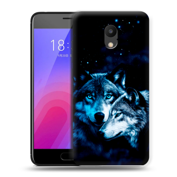 Пластиковый чехол на Meizu M6 с принтом Волки