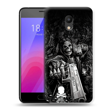 Пластиковый чехол на Meizu M6 с принтом Скелет
